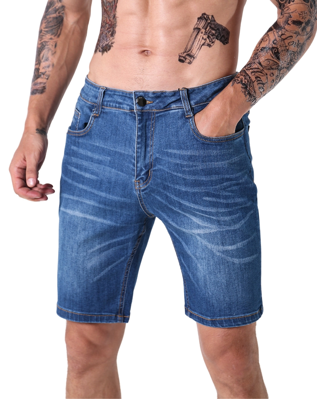 L'MONTE Men's Premium Stretchable Denim Shorts My Store