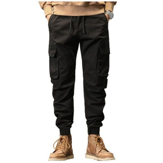 L'MONTE Imported Men's Slim Fit Casual Black Cotton Cargo Joggers My Store