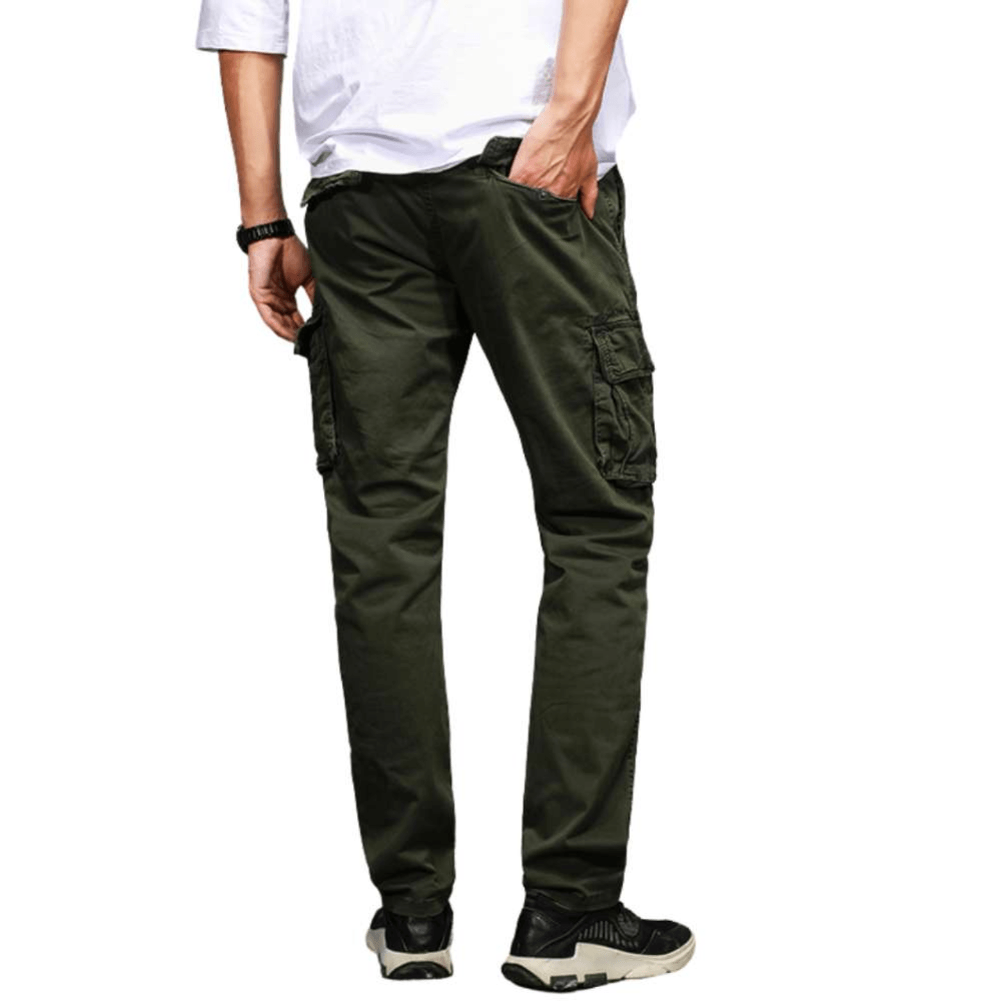 L'MONTE Imported Men's Regular Fit Casual Green Cotton Cargo Joggers My Store