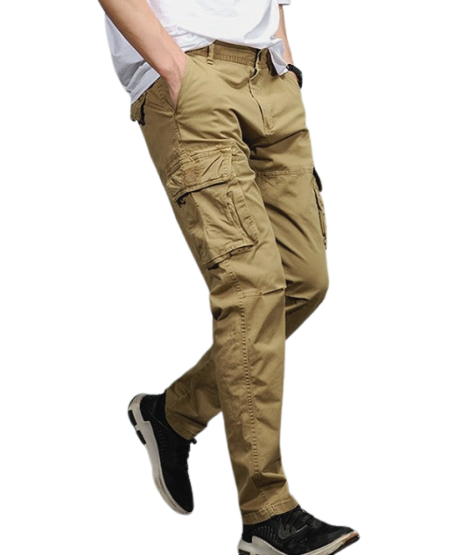 L'MONTE Imported Men's Regular Fit Casual Brown Cotton Cargo Joggers My Store