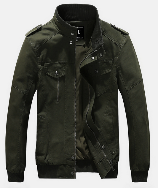 L'MONTE Men's Army Green Casual Bomber Jacket My Store