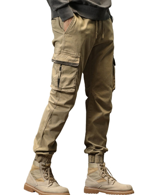 L'MONTE Imported Men's Slim Fit Casual Khaki Cotton Cargo Joggers My Store