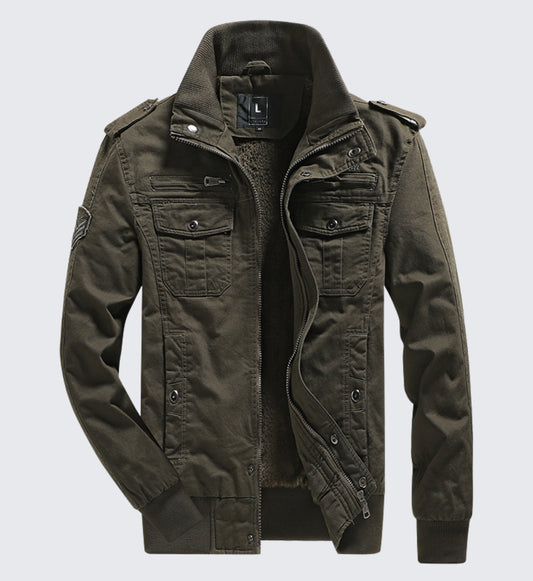 L'MONTE Men's Army Green Military-Style Cargo Winter Jacket My Store