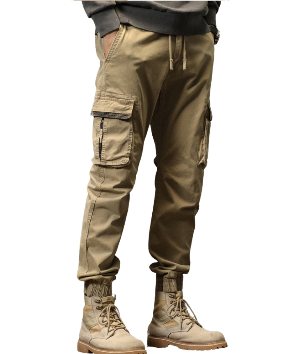 L'MONTE Imported Men's Slim Fit Casual Khaki Cotton Cargo Joggers My Store