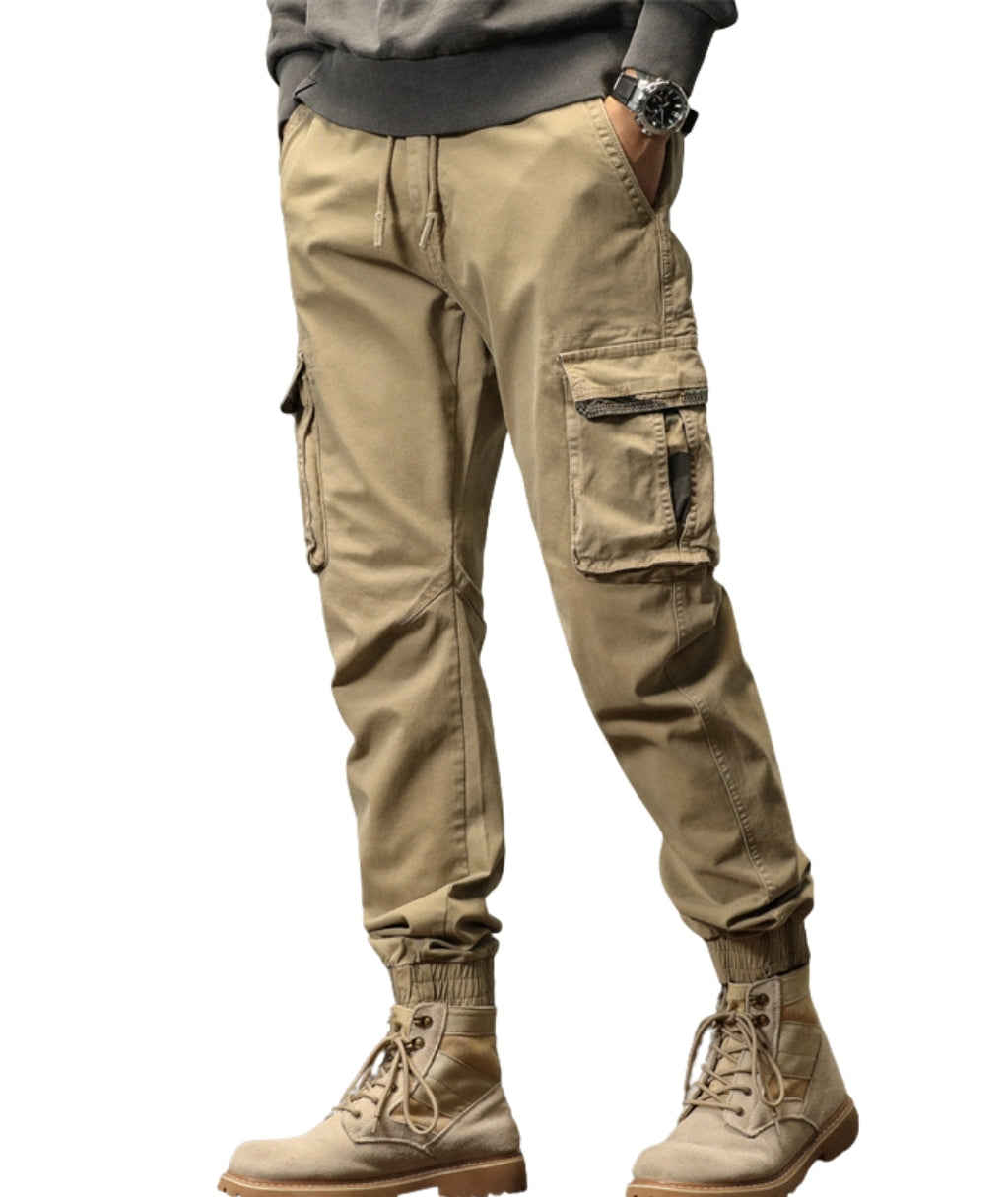 L'MONTE Imported Men's Slim Fit Casual Khaki Cotton Cargo Joggers My Store