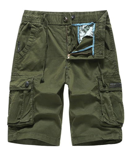 L'MONTE Imported Expandable Elastic Waist Green Outwear Cargo Shorts My Store