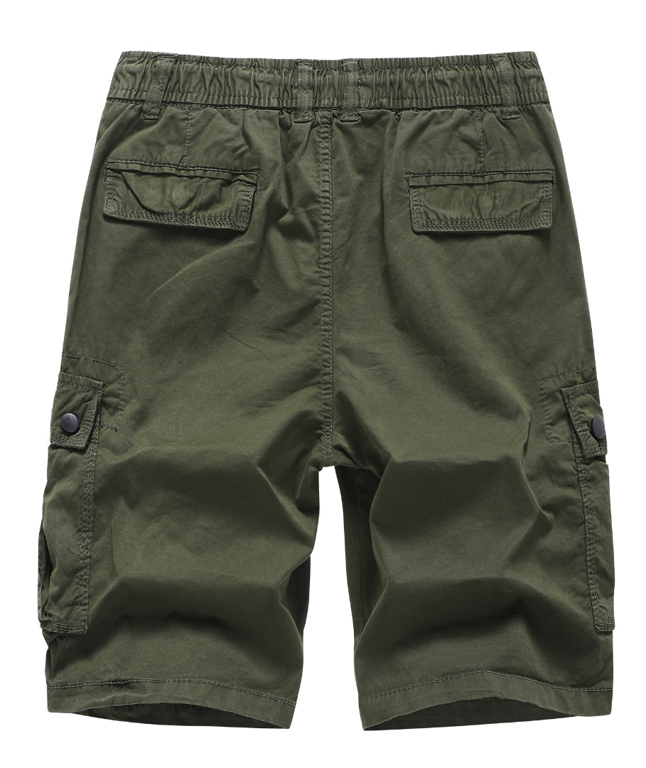 L'MONTE Imported Expandable Elastic Waist Green Outwear Cargo Shorts My Store