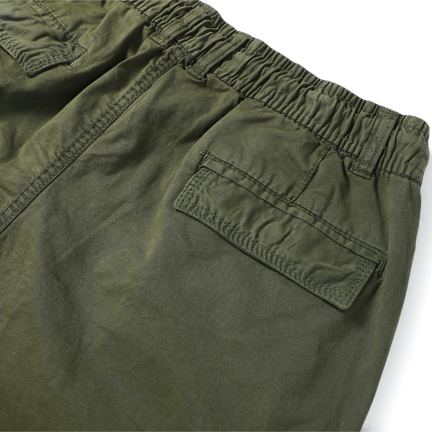 L'MONTE Imported Expandable Elastic Waist Green Outwear Cargo Shorts My Store