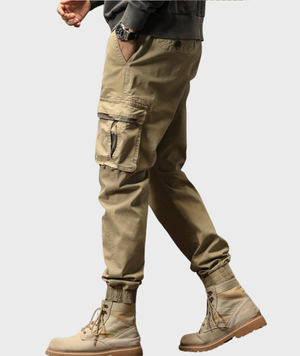 L'MONTE Imported Men's Slim Fit Casual Khaki Cotton Cargo Joggers My Store