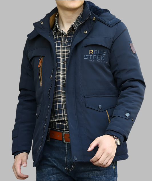 L'MONTE Men's Dark Blue Heavy-Duty Parka Jacket My Store