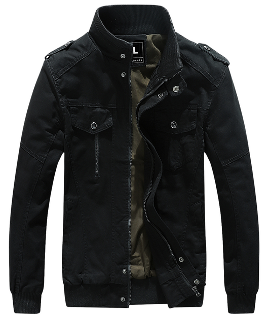 L'MONTE Men's Black Casual Bomber Jacket My Store