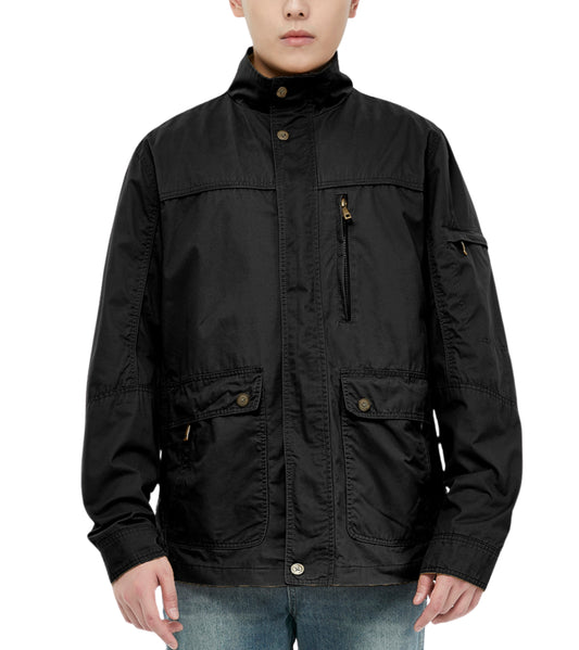 L'MONTE Men's Cotton Black Jacket For Mild Winter My Store