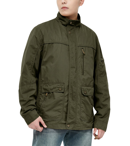 L'MONTE Men's Cotton Army Green Jacket For Mild Winter My Store